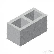 Isometric Cinder Block Isolated On