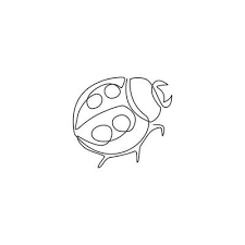 Continuous Line Drawing Of Cute Ladybug