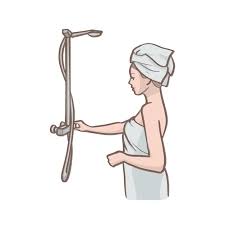 Shower Turning On The Water Tap