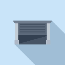 Garage Auto Door Icon Flat Vector