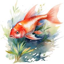 Colorful Koi Fish Watercolor Art