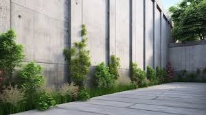 Garden Adorned Concrete Wall A 3d