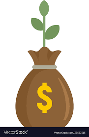 Plant Money Bag Icon Flat Isolated