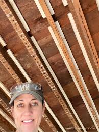 ceiling makeover exposed wood beams