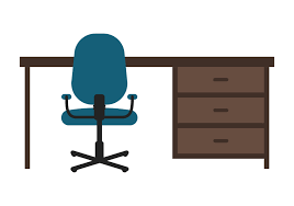 Chair And Table Office Vector Icon
