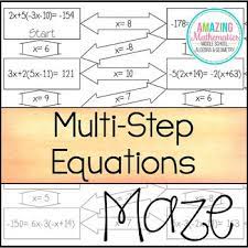 Solving Multi Step Equations Worksheet