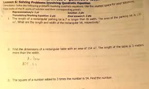Involving Quadratic Equation Solutions