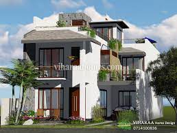 Three Story House Plan And 3d Design