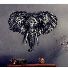 Fiber 3d Elephant Wall Sculpture For