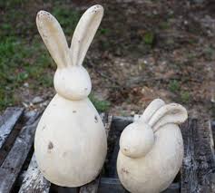 Garden Rabbit Sculptures Set Of 2