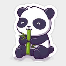 Cute Panda Eat Bamboo Cartoon Vector