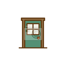 Entrance Door Filled Outline Icon Line