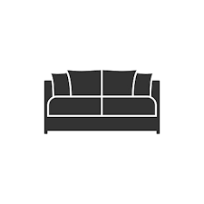 Black Sofa Icon Vector Ilrationflat
