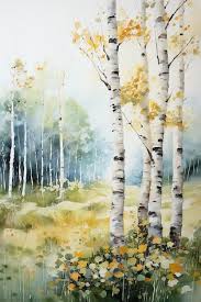 Birch Tree Watercolor Ilration
