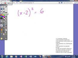 1 5 Quadratic Equations Square Root