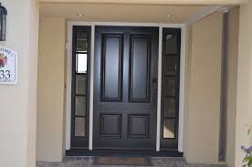 Panel Black Door With Side Lights