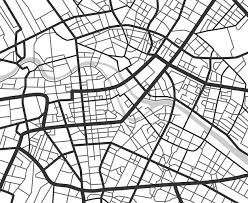 Abstract City Navigation Map With Lines