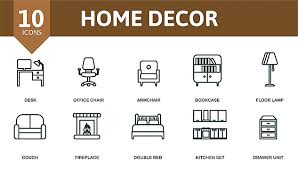Home Design And Decor Icons Fireplace