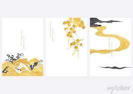 Japanese Background With Gold And Black