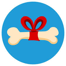 Vector Dog Bone With Beautiful Bow