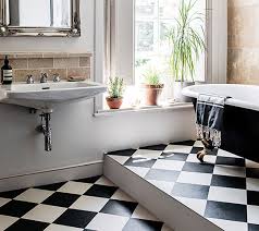 Black White Checd Vinyl Flooring