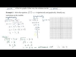 Solving Radical Equations Graphically