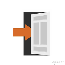 Open Door Frame Icon Flat Isolated