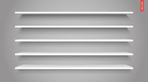 Set Of Plastic Shelves Vector Isolated