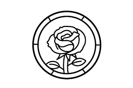 Stained Glass Rose Outline Svg Cut File