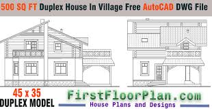 Duplex House Designs In Village 1500