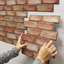 20pcs 3d Tile Brick Wall Sticker Self