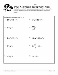 Simplify The Expressions Worksheets