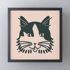 Minmo Cat Icon Framed Mini Art Print By