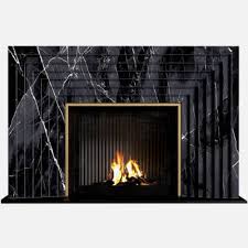 Modern Art Deco Marble Fireplace 3d