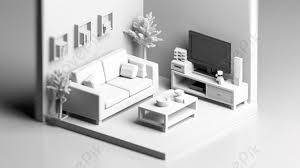 Stunning Monochrome Isometric Living
