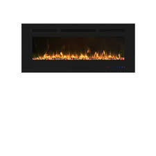 42 In Wall Mounted Metal Smart Electric Fireplace In Black