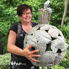 Diy Gigantic Concrete Leaf Orb Garden