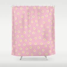 Cute Pale Pink Daisy Shower Curtain By