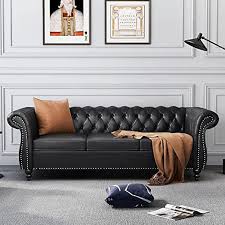 Tufted Leather Sofa With Roll Jordan