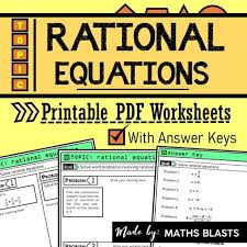 Rational Equations Worksheets Made By