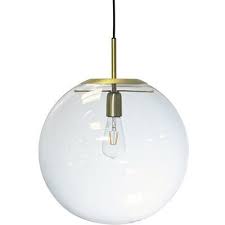 Newton 40 Clear Brushed Brass Pendant