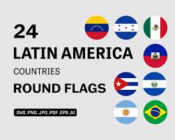 Latin America Country Round Flags Svg