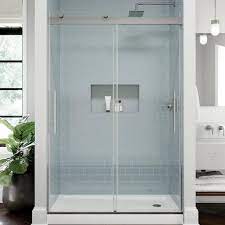C500 47 In W X 71 1 8 In H Frameless Sliding Shower Door In Chrome With 5 16 In 8mm Tempered Clear Glass