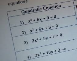 Quadratic Equation 1 X² 6x 9 0 2