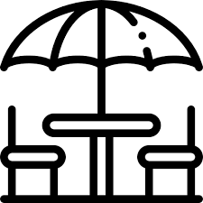 Picnic Table Detailed Rounded Lineal Icon