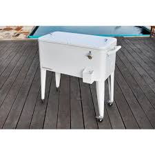 Permasteel 80 Qt Patio Rolling Cooler White