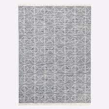 Reflected Diamond Indoor Outdoor Rug 8x10 Ocean Blue West Elm