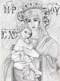 Icones Grafite Virgin Mary Art