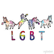 Adorable Cartoon Lgbtq Zebra Clip Art