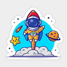 Cute Astronaut Launch With Rocket